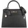 Hermès Kelly Sellier 28 Limited Edition Un Point Sur Deux Black Veau Madame PHW