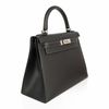 Hermès Kelly Sellier 28 Limited Edition Un Point Sur Deux Black Veau Madame PHW