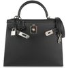 Hermès Kelly Sellier 28 Limited Edition Un Point Sur Deux Black Veau Madame PHW