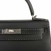 Hermès Kelly Sellier 28 Limited Edition Un Point Sur Deux Black Veau Madame PHW