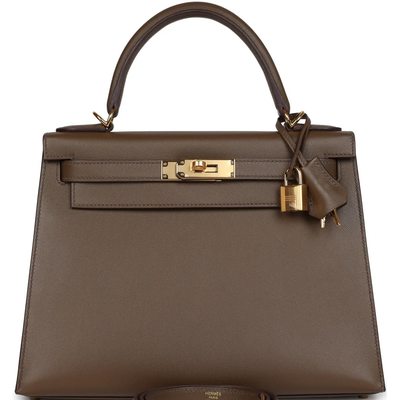 Hermès Kelly Sellier 28 Toundra Madame GHW