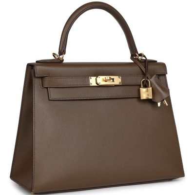 Hermès Kelly Sellier 28 Toundra Madame GHW