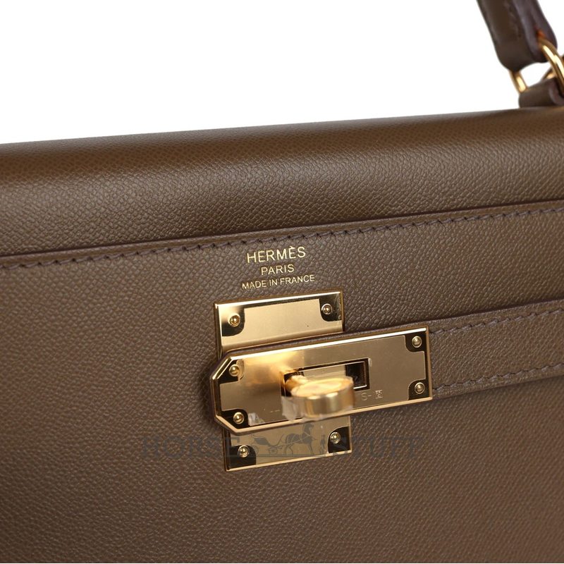 Hermès Kelly Sellier 28 Toundra Madame GHW