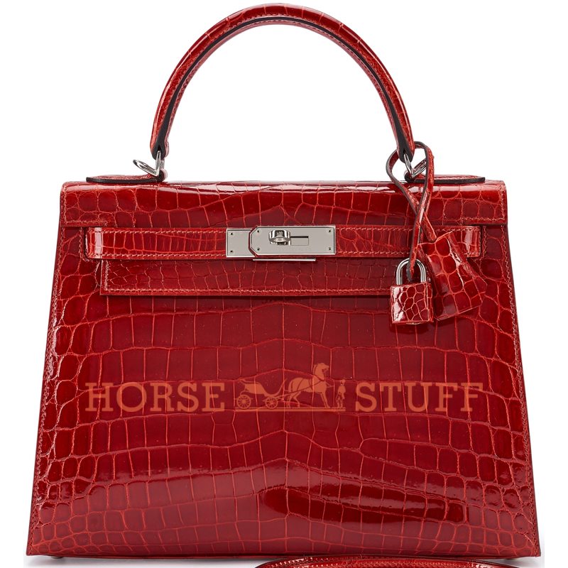 Hermès Kelly Sellier 28 Braise Lisse Crocodile Niloticus PHW