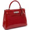 Hermès Kelly Sellier 28 Braise Lisse Crocodile Niloticus PHW