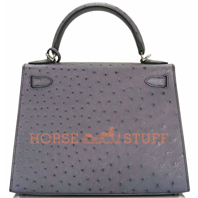 Hermès Kelly Sellier 28 Gris Agate Ostrich PHW