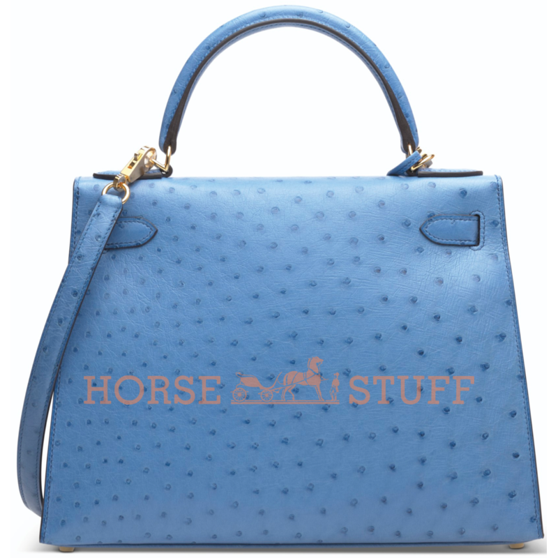 Hermès Kelly Sellier 28 Mykonos Ostrich GHW