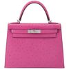 Hermès Kelly Sellier 28 Rose Pourpre Ostrich PHW