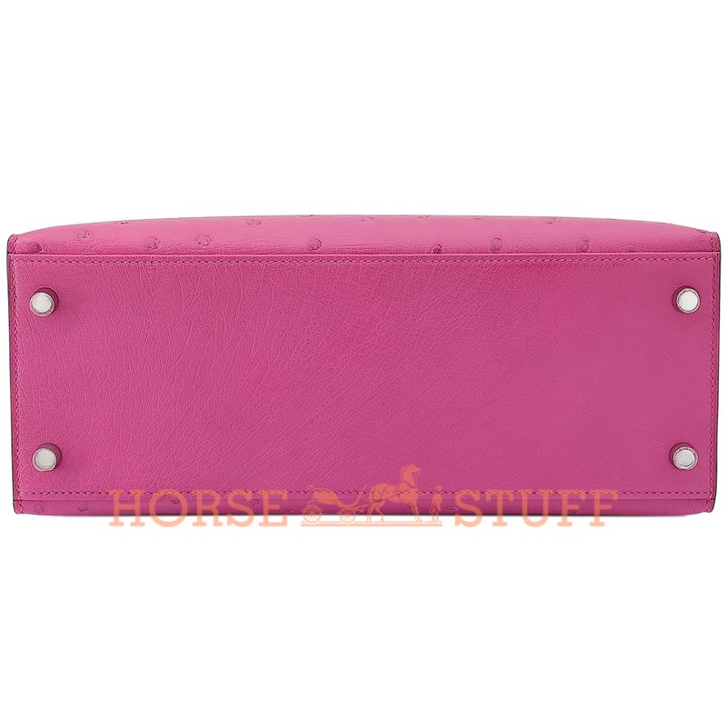 Hermès Kelly Sellier 28 Rose Pourpre Ostrich PHW