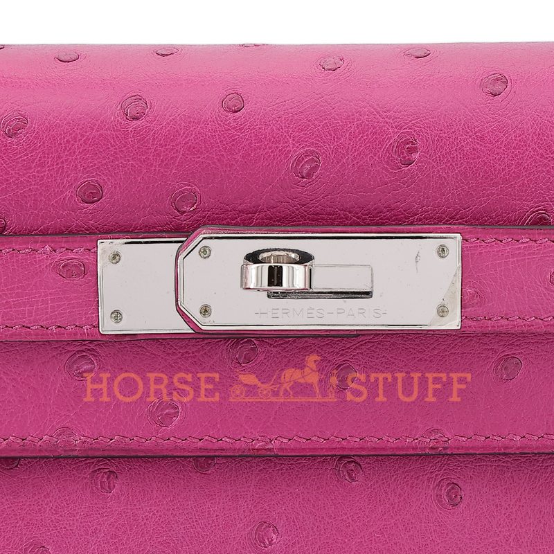 Hermès Kelly Sellier 28 Rose Pourpre Ostrich PHW