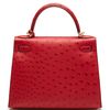 Hermès Kelly Sellier 28 Rouge Vif Ostrich GHW