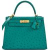 Hermès Kelly Sellier 28 Vert Verone Ostrich GHW