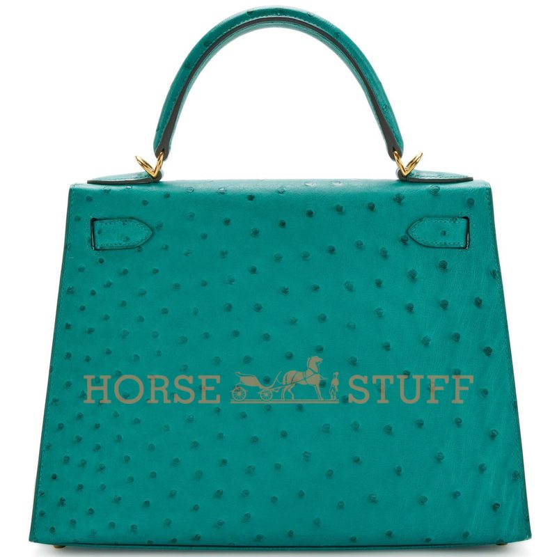 Hermès Kelly Sellier 28 Vert Verone Ostrich GHW