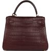 Hermès Kelly Retourne 28 Bordeaux Matte Crocodile Alligator GHW