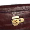 Hermès Kelly Retourne 28 Bordeaux Matte Crocodile Alligator GHW