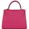 Hermès Kelly Retourne 28 Rose Shocking Chevre GHW