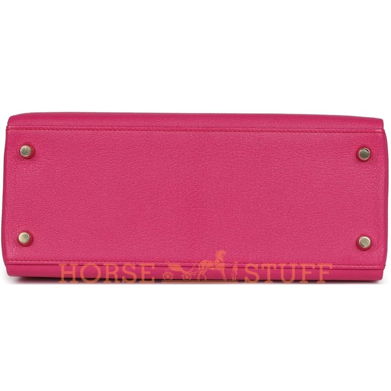 Hermès Kelly Retourne 28 Rose Shocking Chevre GHW