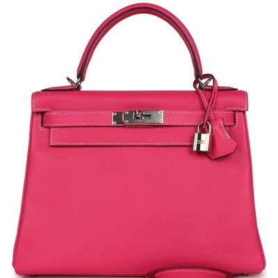 Hermès Kelly Retourne 28 Rose Tyrien Epsom PHW 