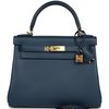 Hermès Kelly Retourne 28 Deep Blue Evercolor GHW