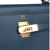 Hermès Kelly Retourne 28 Deep Blue Evercolor GHW