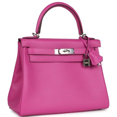 Hermès Kelly Retourne 28 Magnolia Evercolor PHW 