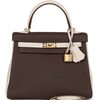 Hermès Kelly Retourne 28 Special Order HSS Ebene / Craie Togo GHW