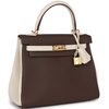 Hermès Kelly Retourne 28 Special Order HSS Ebene / Craie Togo GHW