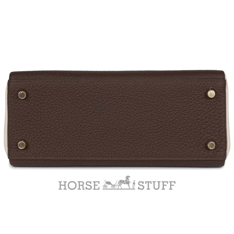 Hermès Kelly Retourne 28 Special Order HSS Ebene / Craie Togo GHW