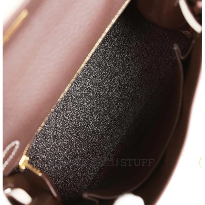 Hermès Kelly Retourne 28 Special Order HSS Ebene / Craie Togo GHW