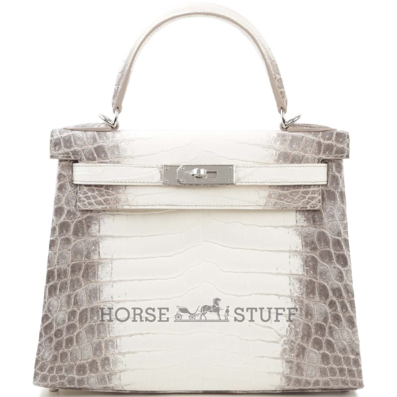 Hermès Kelly Retourne 28 Blanc Himalayan Matte Crocodile Niloticus PHW