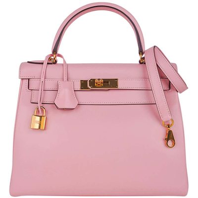 Hermès Kelly Retourne 28 Rose Sakura Swift GHW