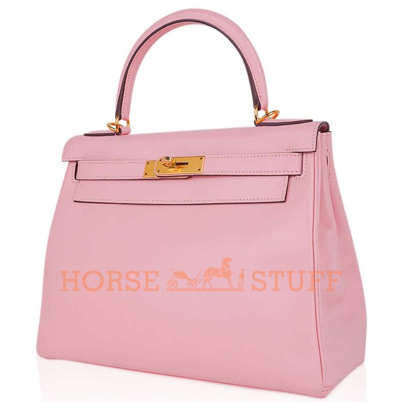 Hermès Kelly Retourne 28 Rose Sakura Swift GHW