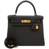 Hermès Kelly Retourne 28 Black Togo GHW