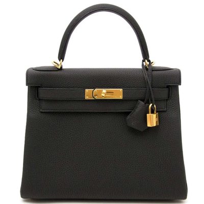 Hermès Kelly Retourne 28 Black Togo GHW