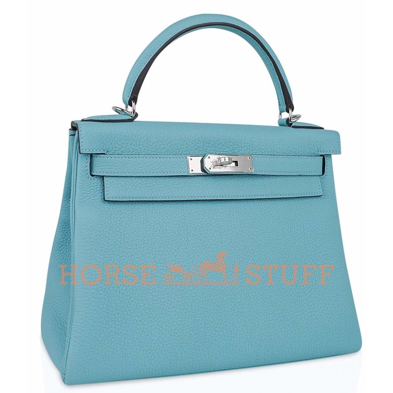 Hermès Kelly Retourne 28 Blue Atoll Togo PHW