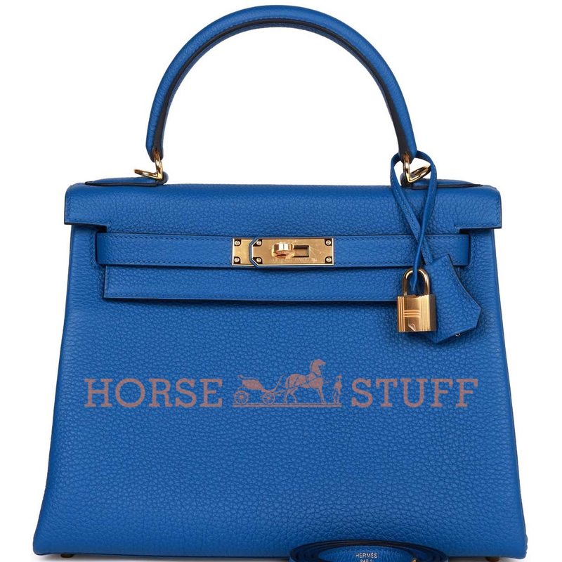 Hermès Kelly Retourne 28 Blue France Togo GHW