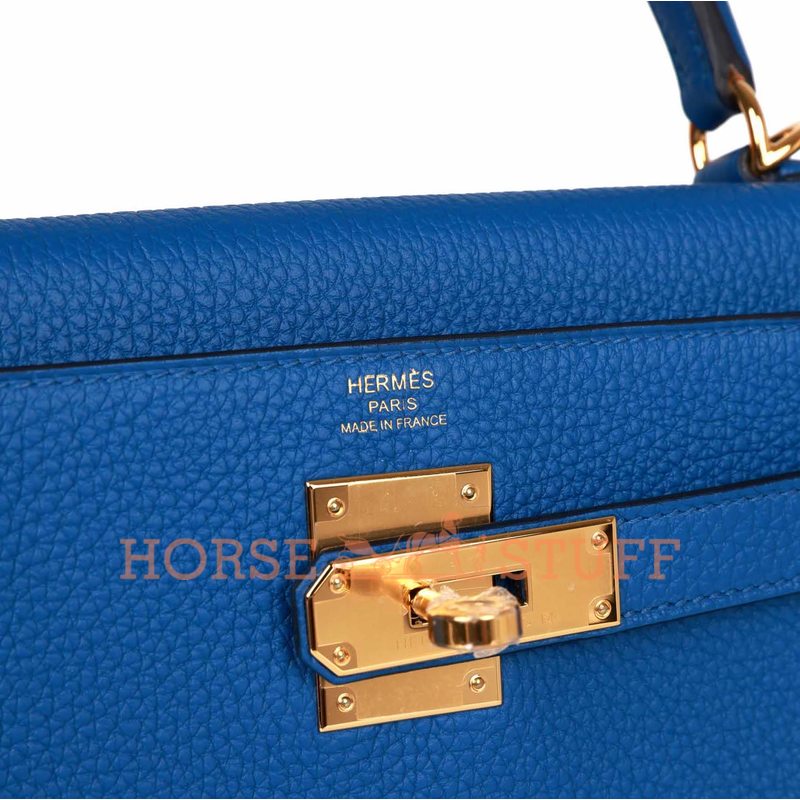 Hermès Kelly Retourne 28 Blue France Togo GHW