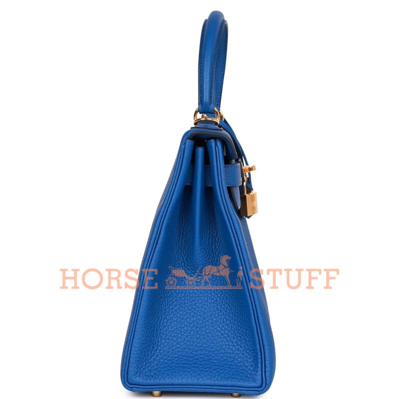 Hermès Kelly Retourne 28 Blue France Togo GHW