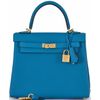 Hermès Kelly Retourne 28 Blue Frida Togo GHW