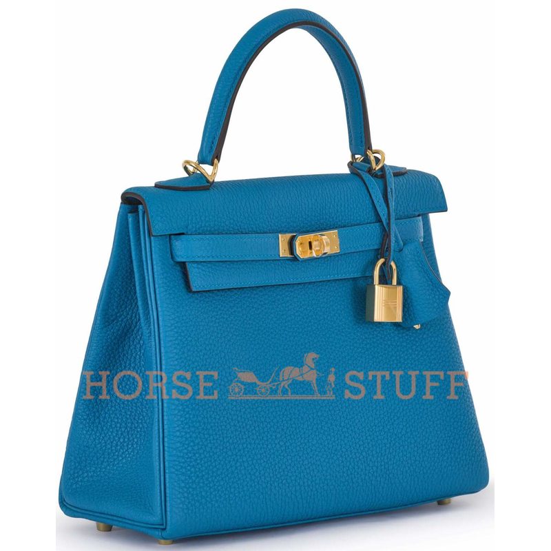 Hermès Kelly Retourne 28 Blue Frida Togo GHW