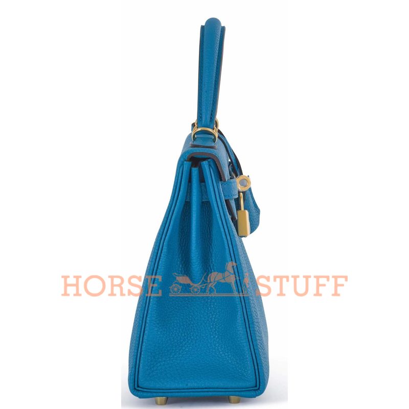 Hermès Kelly Retourne 28 Blue Frida Togo GHW