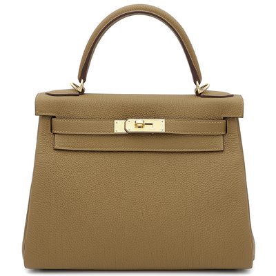 Hermès Kelly Retourne 28 Bronze Dore Togo GHW