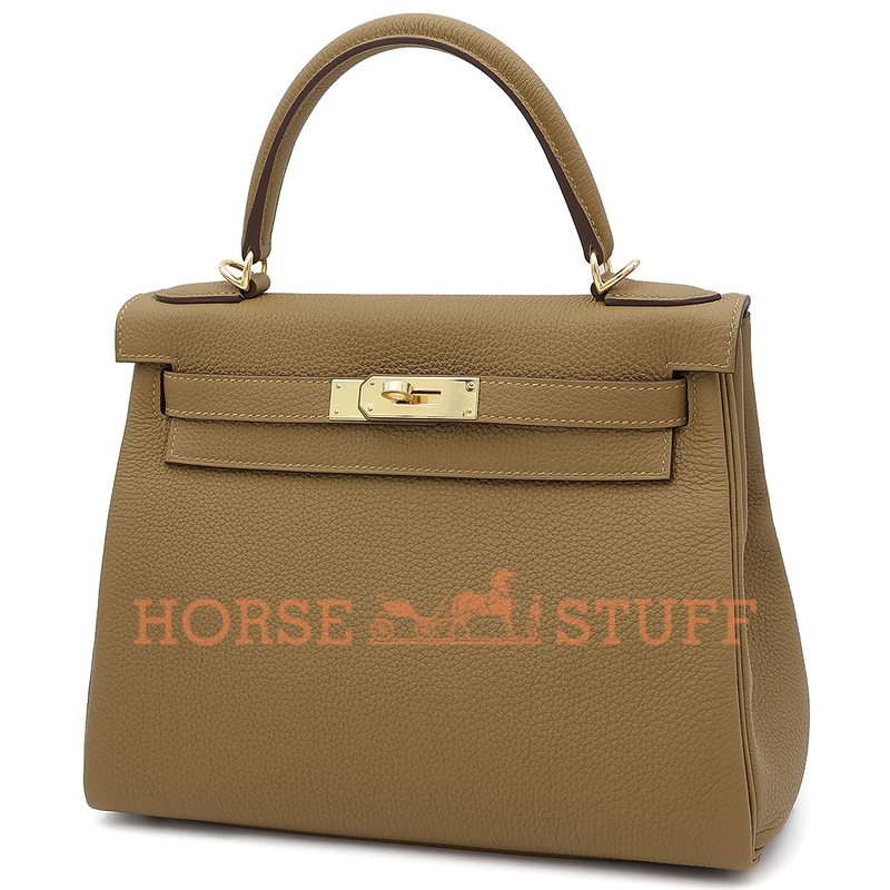 Hermès Kelly Retourne 28 Bronze Dore Togo GHW