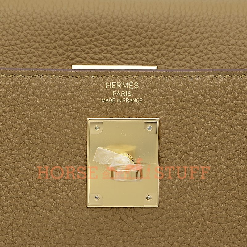 Hermès Kelly Retourne 28 Bronze Dore Togo GHW