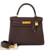 Hermès Kelly Retourne 28 Chocolate Togo GHW