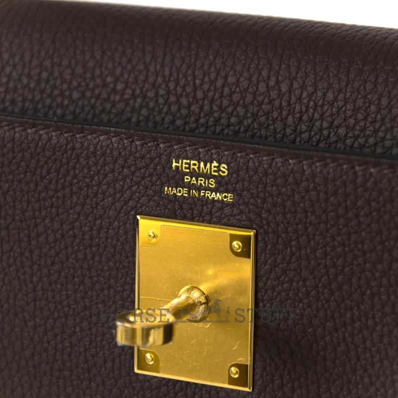 Hermès Kelly Retourne 28 Chocolate Togo GHW