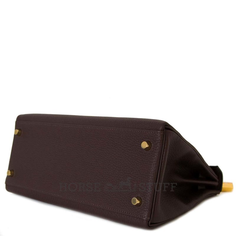 Hermès Kelly Retourne 28 Chocolate Togo GHW