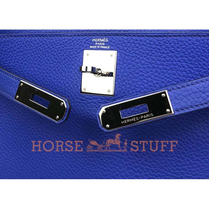 Hermès Kelly Retourne 28 Blue Elecrique Togo PHW