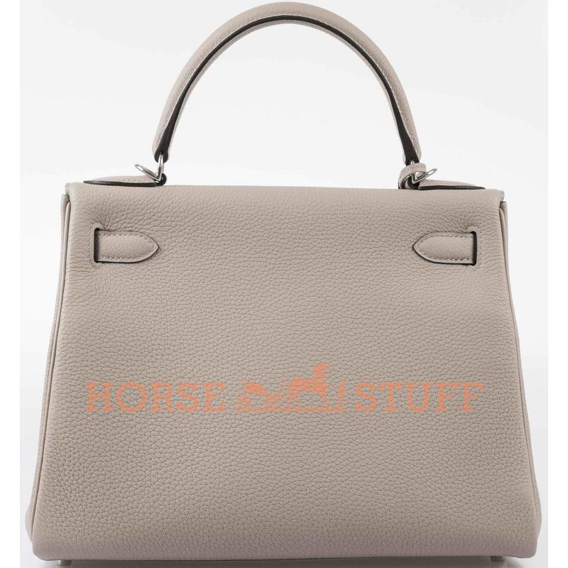 Hermès Kelly Retourne 28 Gris Asphalt Togo PHW