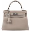 Hermès Kelly Retourne 28 Gris Asphalt Togo PHW